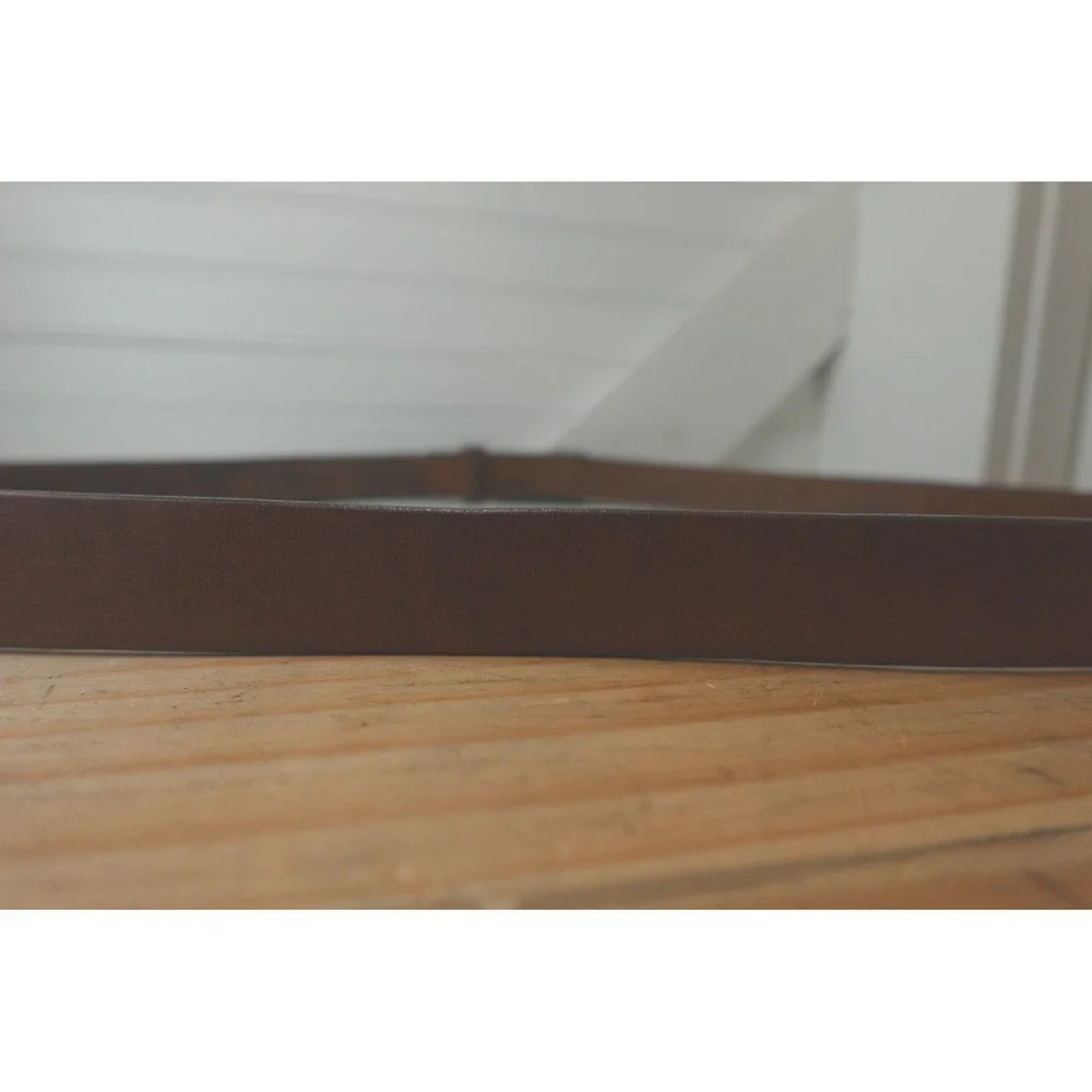 Men's Vintage Brown Leather Belt size 40 Brass Buckle Double Hitch Inner Outer